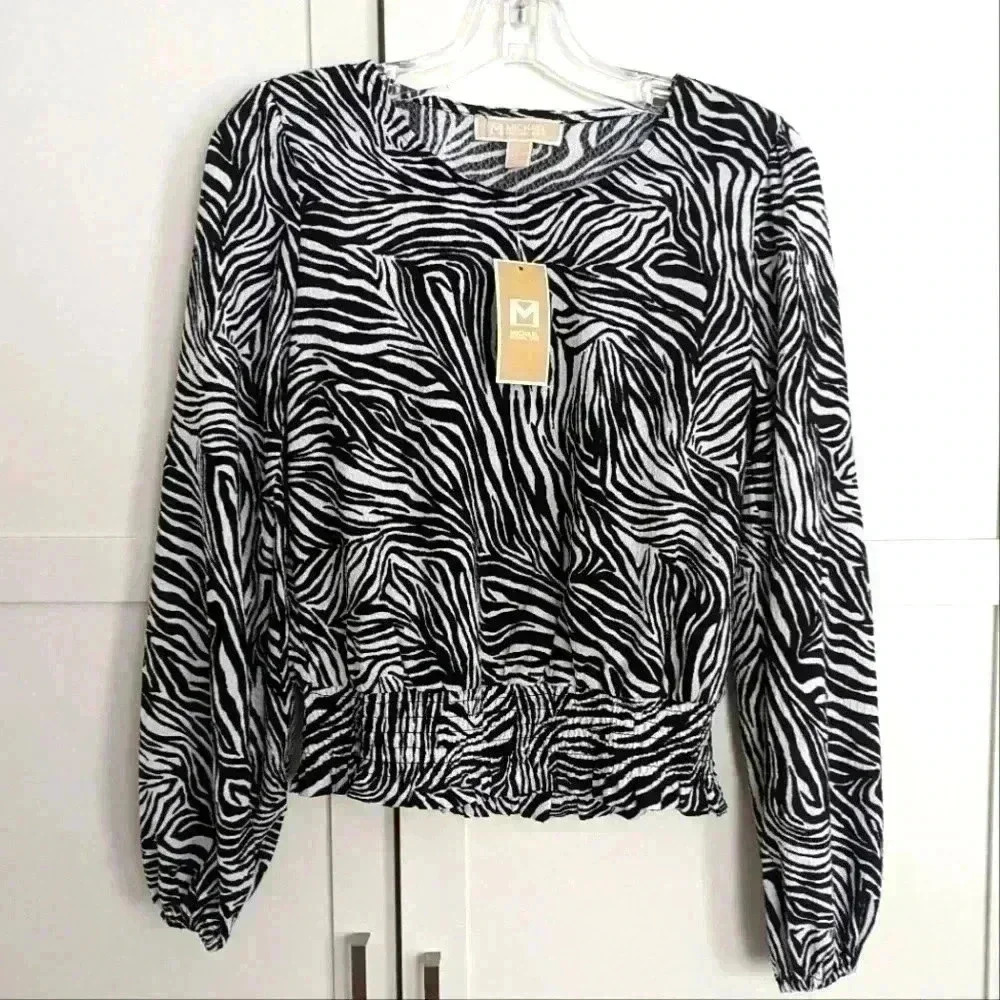 Michael Kors  Zebra Print Long Sleeved Top